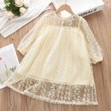 Мереживна сукня для дівчаток з довгими рукавами Bear Leader - Літня сукня принцеси з мереживом 90 см 414358-90см-крем фото