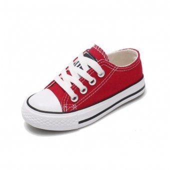 Кеди дитячі однотонні з білими шнурками 37 22см Червоний (14848) фото