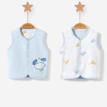 Жилетка дитяча двостороння зі звірятами (Блакитний 73 см) фото
