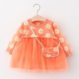 Платье детское с ромашками и сумочкой 100см Оранжевый (9894) 9894-100см-Оранжевый фото