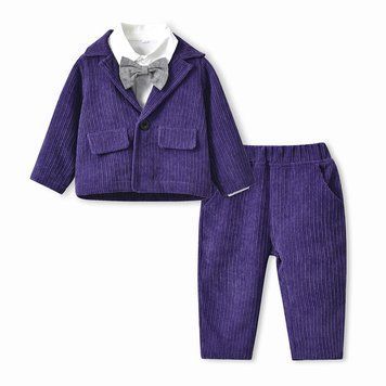 Костюм детский тройка вельветовый Baby Gentleman, 90см, Фиолетовый  фото