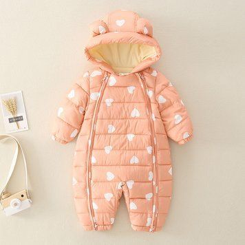 Комбінезон дитячий з капюшоном з вушками 100см Рожевий (9609) фото