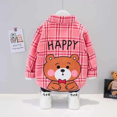 Сорочка дитяча в клітинку Happy Bear 90см Рожевий (11458) фото