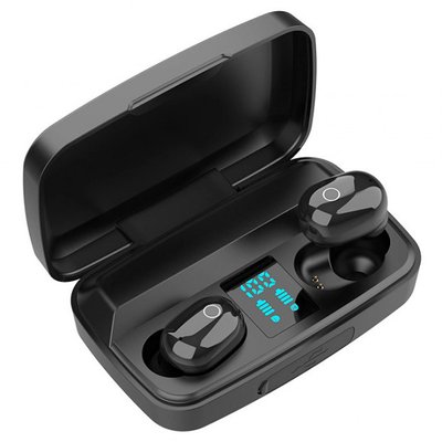 Bluetooth стерео навушники бездротові з боксом для зарядки Air J16 TWS Original. Колір чорний фото