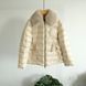 Жіноча куртка з пуху з хутряним коміром, Бежевий, L (а3561) фото