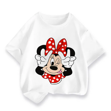 Белая футболка для девочки с принтом Минни Маус, , 155 см фото