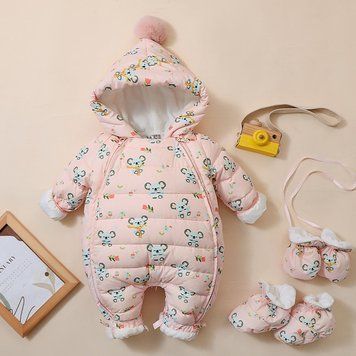 Дитячий яскравий комбінезон з рукавичками та шкарпетками Baby (Рожевий, 90 см) фото