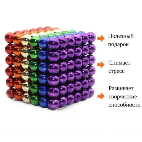 Магнитный конструктор Нео NeoCube Разноцветный фото