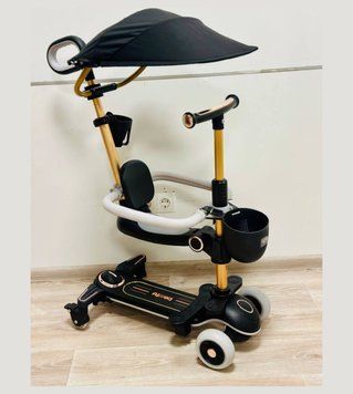 Дитячий самокат 4in1 8028 black фото