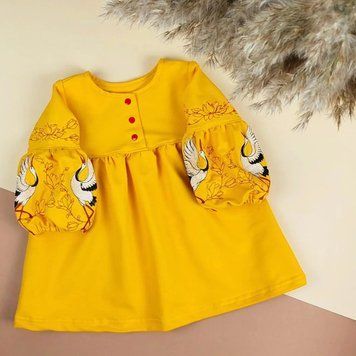 Дитяча сукня з вишивкою "Магнолія", Жовтий, 110 (5 років) фото