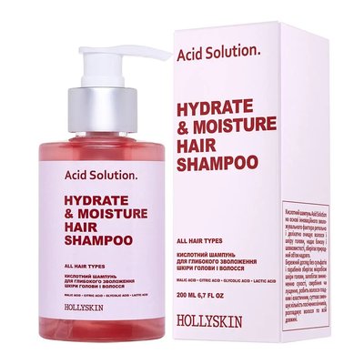 Кислотний шампунь для глибокого зволоження шкіри голови та волосся HOLLYSKIN Acid Solution фото