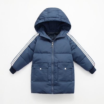 Куртка дитяча з смужками на рукаві 120см Синій (9684) фото