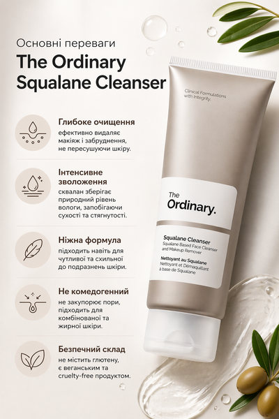The Ordinary Squalane Cleanser - Очищувальна і зволожувальна емульсія зі скваланом - 50 мл фото