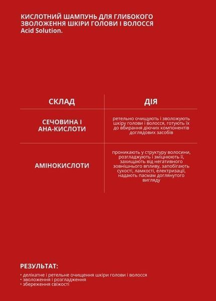 Кислотный шампунь для глубокого увлажнения кожи головы и волос HOLLYSKIN Acid Solution фото