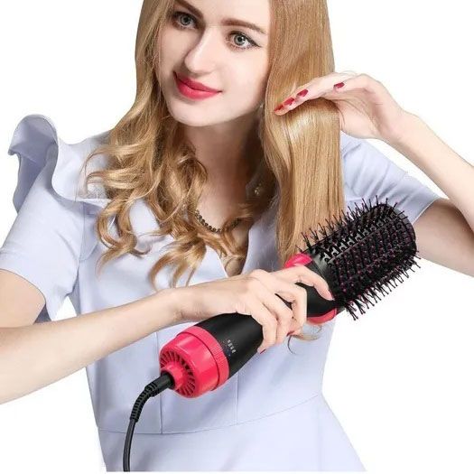 Фен Щетка расчёска 3в1 One step Hair Dryer 1000 Вт 3 режима выпрямитель для укладки волос стайлер с функцией ионизации фото