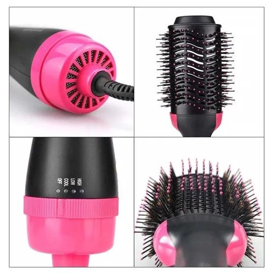 Фен Щітка гребінець 3в1 One step Hair Dryer 1000 Вт 3 режими випрямляч для укладання волосся стайлер з функцією іонізації фото