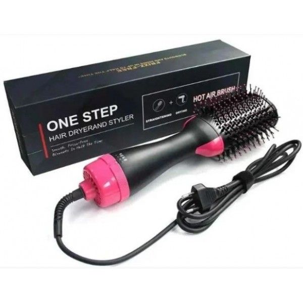 Фен Щітка гребінець 3в1 One step Hair Dryer 1000 Вт 3 режими випрямляч для укладання волосся стайлер з функцією іонізації фото