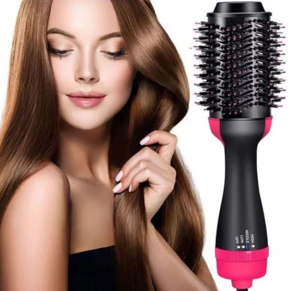 Фен Щітка гребінець 3в1 One step Hair Dryer 1000 Вт 3 режими випрямляч для укладання волосся стайлер з функцією іонізації фото