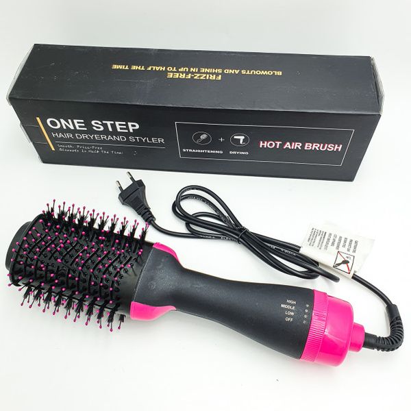 Фен Щітка гребінець 3в1 One step Hair Dryer 1000 Вт 3 режими випрямляч для укладання волосся стайлер з функцією іонізації фото