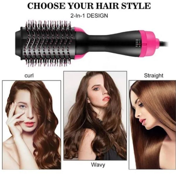 Фен Щетка расчёска 3в1 One step Hair Dryer 1000 Вт 3 режима выпрямитель для укладки волос стайлер с функцией ионизации фото