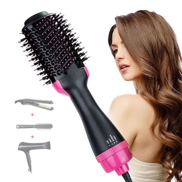 Фен Щітка гребінець 3в1 One step Hair Dryer 1000 Вт 3 режими випрямляч для укладання волосся стайлер з функцією іонізації фото