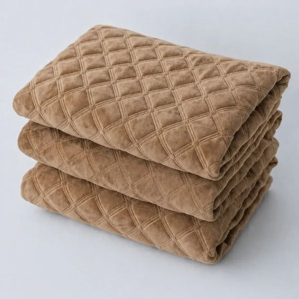 Накидки-дивандеки на угловой диван и кресла, многофункциональные 3 полотна, Песочный, 160x90 см + 210x90 см фото