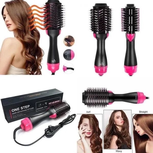 Фен Щітка гребінець 3в1 One step Hair Dryer 1000 Вт 3 режими випрямляч для укладання волосся стайлер з функцією іонізації фото