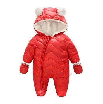 Комбинезон детский Baby слитный с ушками 59см Красный (6626) фото