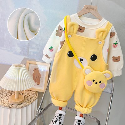 Комбінезон модний дитячий з ведмедем 110см Жовтий (14290) фото
