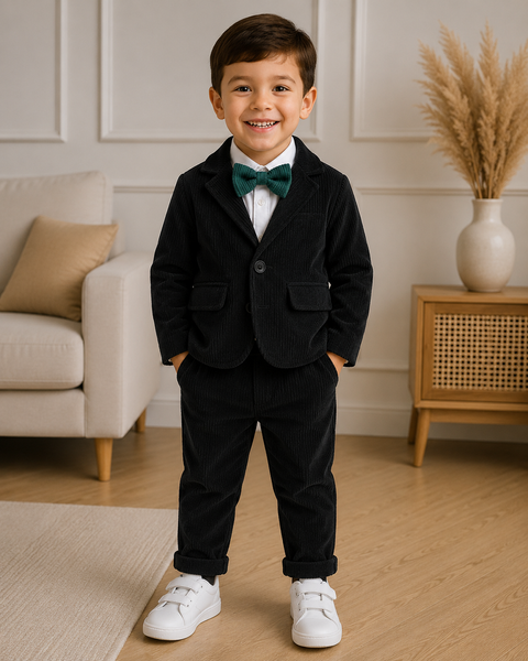 Костюм детский тройка вельветовый Baby Gentleman, 120см, Черный фото