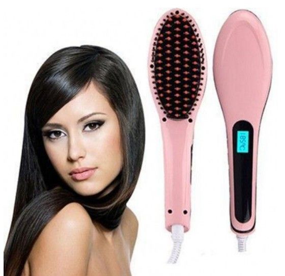 Расческа выпрямитель Fast Hair Straightener. Цвет: розовый фото