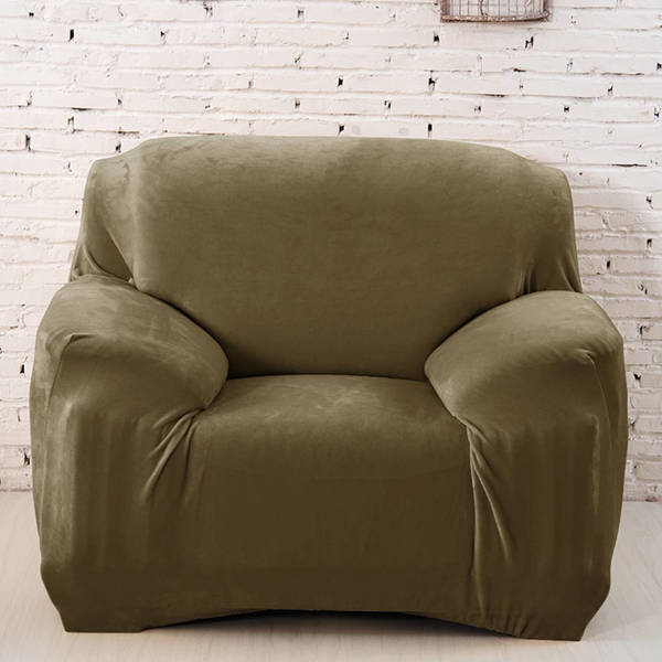 Защитный чехол на кресло Diana Textile Plush Velvet 90-140 см Хаки фото