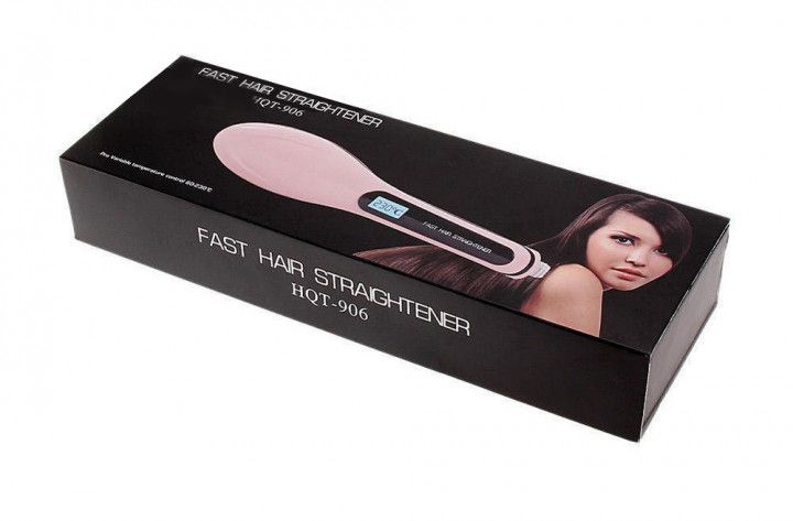 Расческа выпрямитель Fast Hair Straightener. Цвет: розовый фото