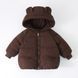 Мягкая вельветовая крутка с ушками Коричневий 110см 34976-110см-Коричневий фото 1