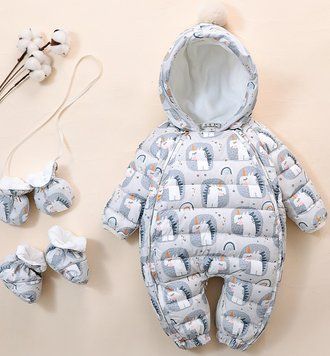Дитячий яскравий комбінезон з рукавичками та шкарпетками Baby (Сірий, 66 см) фото