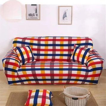 Чохол на тримісний диван еластичний Homytex принт Біфлекс фото