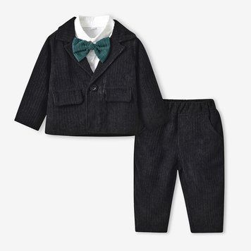 Костюм детский тройка вельветовый Baby Gentleman, 130см, Черный фото