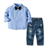 Костюм двійка з джинсами та бабочкою (Синій 100см) 6260-100см-Синий фото