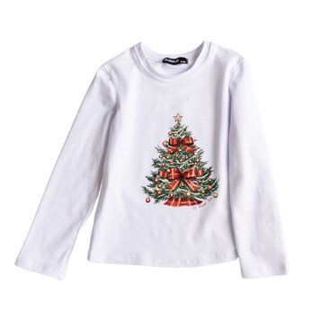 Лонгслив детский новогодний с елочкой Alwair Kids Черный 98-104см 81040 фото