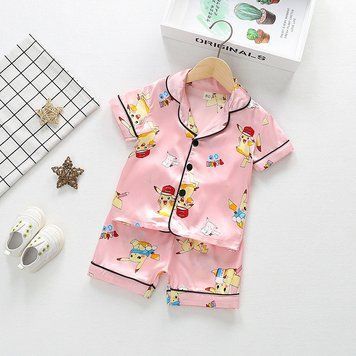 Пижама детская с красочными рисунками XBR Kids (Светло-розовый 110см) фото