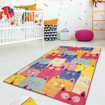 Килим дитячий Chilai Home Cats Різнокольовий Коти фото