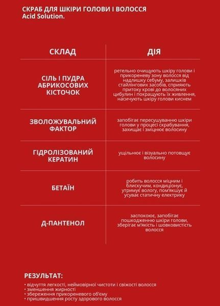 Скраб для шкіри голови та волосся HOLLYSKIN Acid Solution фото