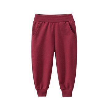 Штаны детские спортивные однотонные 27kids Basic (Бордовый 130см) фото