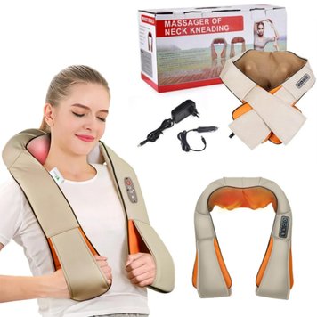 Роликовый массажер для спины и шеи massager of neck kneading фото