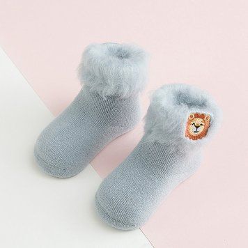 Шкарпетки дитячі теплі однотонні JC (Голубой 0-12м) фото