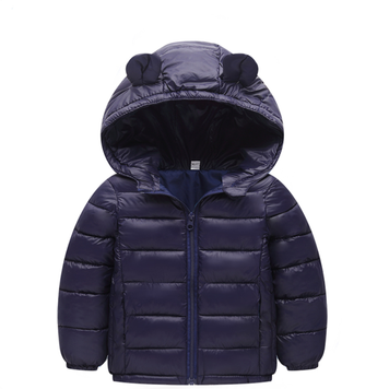 Куртка однотонна з вушками демісезон 100см Темно-синій (323) фото