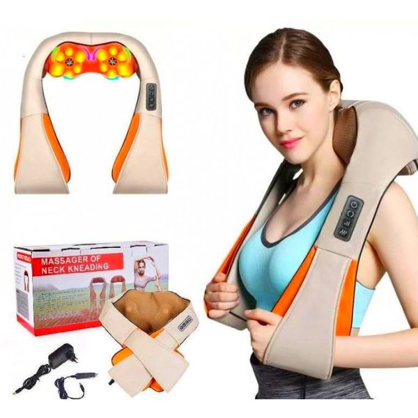 Роликовый массажер для спины и шеи massager of neck kneading фото