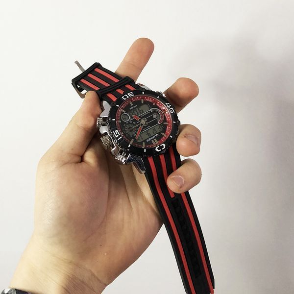 Годинник наручний QUAMER, dual time з каучуковим ремінцем фото