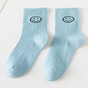 Шкарпетки дитячі однотонні зі смайликом Baby Socks (Голубой 4-6 лет) фото