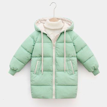 Куртка детская стеганая длинная с капюшоном Baby Winter (Зеленый 140см) фото